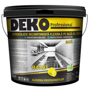 hidroizolatie bicomponenta flexibila pe baza de ciment Deko H4100 pentru piscine, fundatie si baie