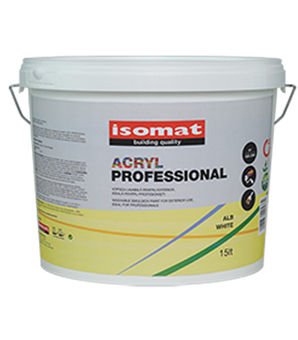 ISOMAT ACRYL PROFESSIONAL - lavabila pentru exterior este ideală pentru profesionişti.Adecvată pentru toate materialele de construcţii obișnuite.